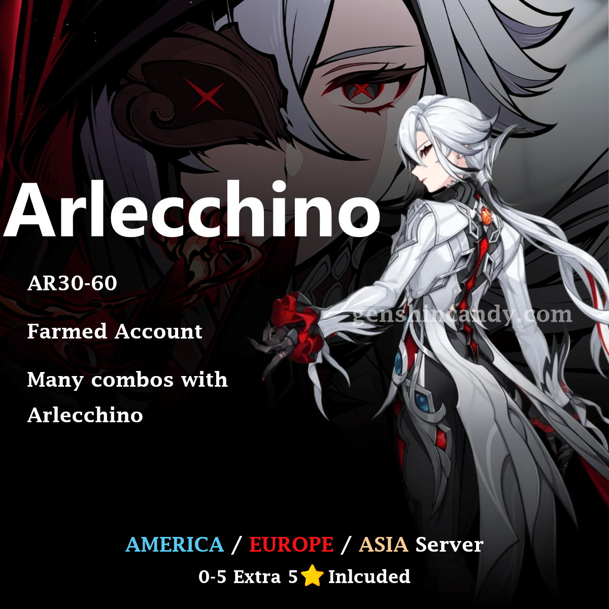 Arlecchino Midgame Account Genshin Impact Account - GenshinCandy