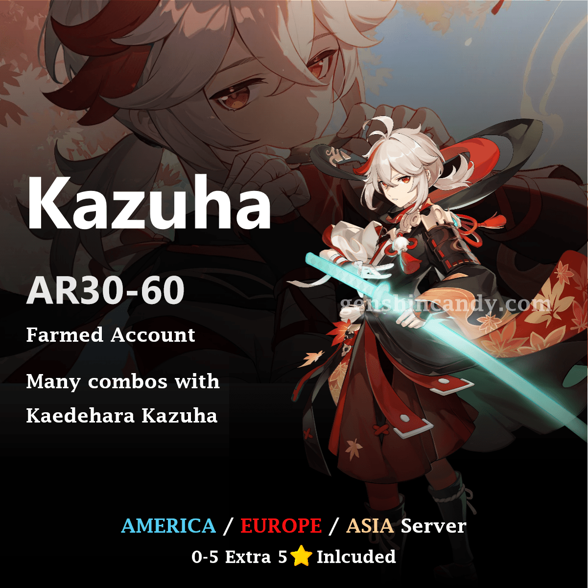 Kazuha Midgame Account Genshin Impact Account - GenshinCandy