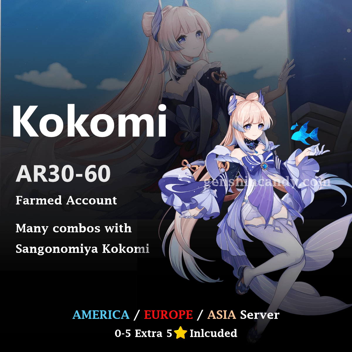 Kokomi Midgame Account Genshin Impact Account - GenshinCandy