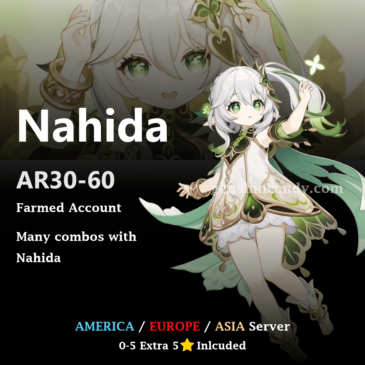 Nahida Midgame Account Genshin Impact Account - GenshinCandy