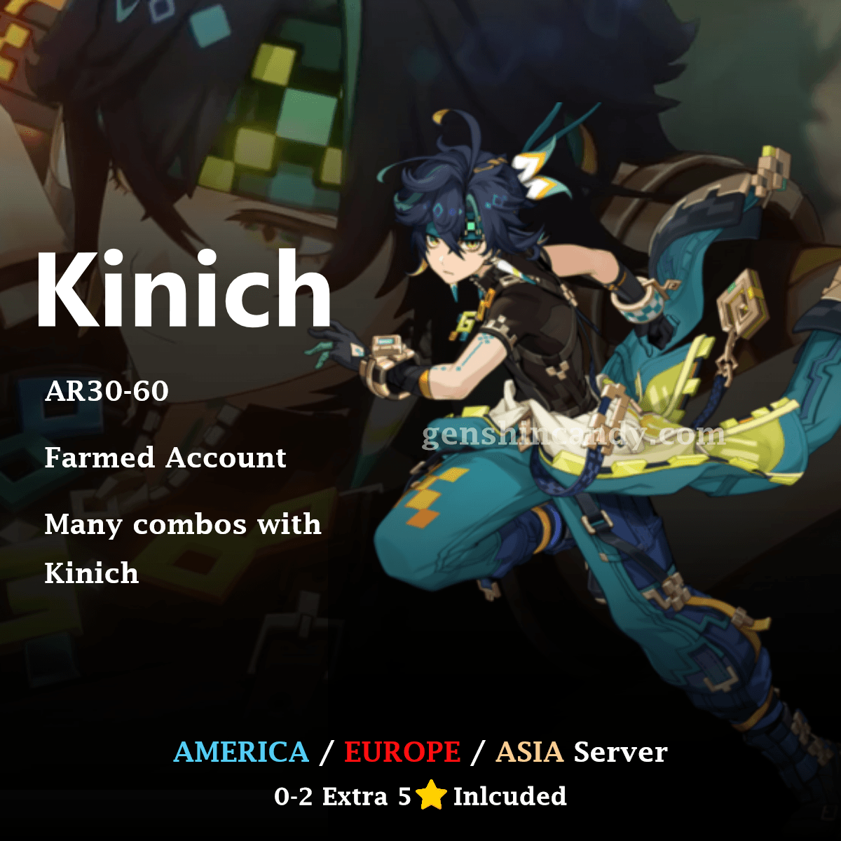 Kinich Midgame Account Genshin Impact Account - GenshinCandy