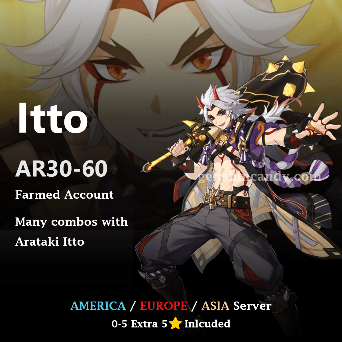 Itto Midgame Account Genshin Impact Account - GenshinCandy