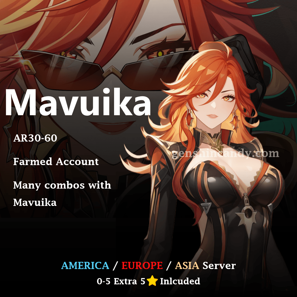 Mavuika Midgame Account Genshin Impact Account - GenshinCandy