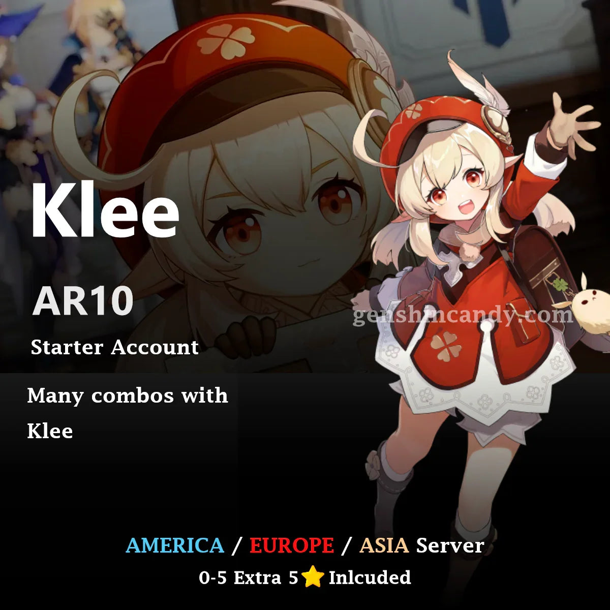Klee Starter Account Genshin Impact Account - GenshinCandy