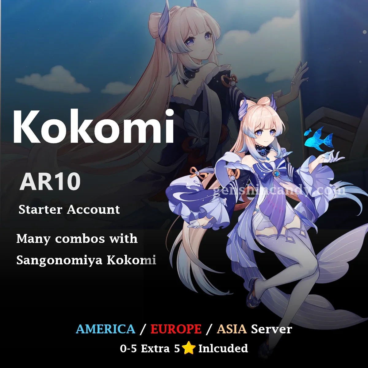 Kokomi Starter Account Genshin Impact Account - GenshinCandy