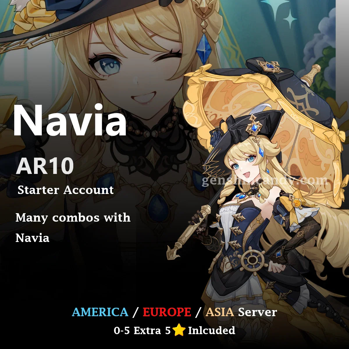 Navia Starter Account Genshin Impact Account - GenshinCandy