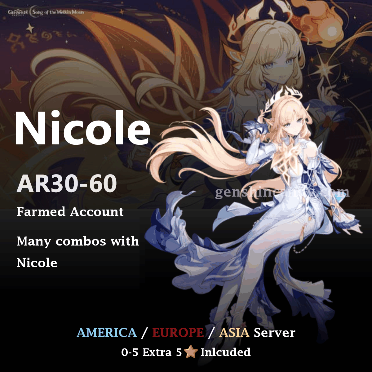 Nicole Midgame Account Genshin Impact Account