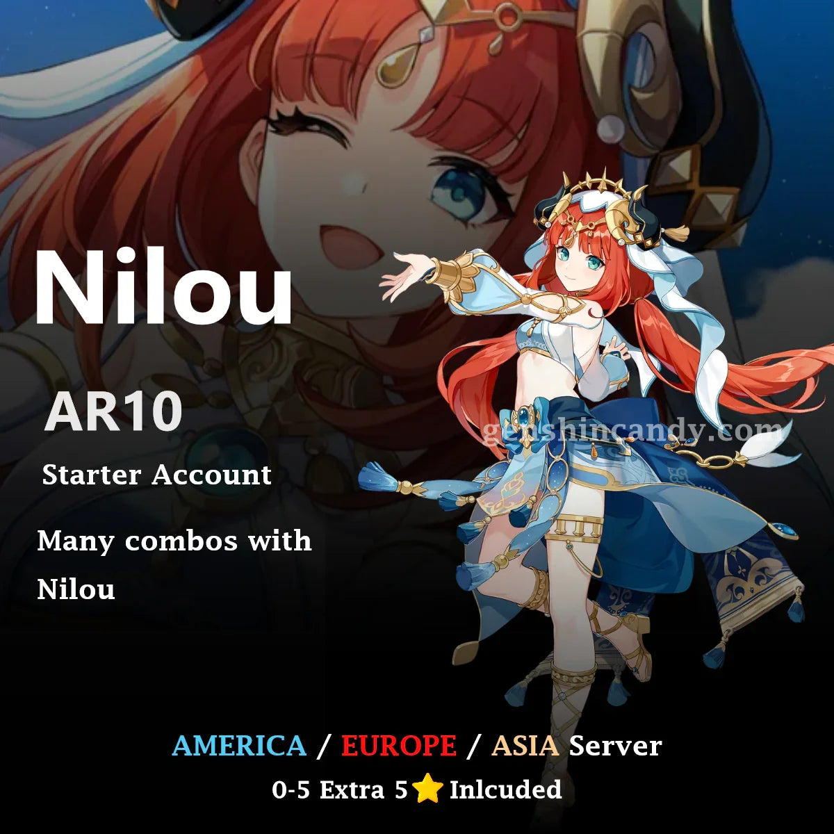 Nilou Starter Account Genshin Impact Account - GenshinCandy