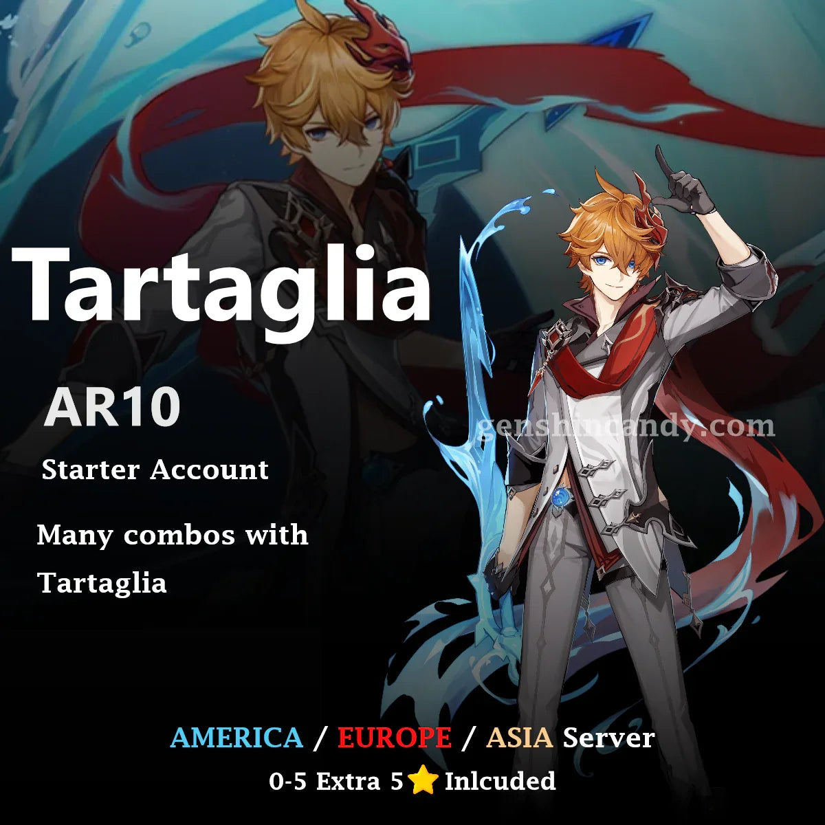 Tartaglia Starter Account Genshin Impact Account - GenshinCandy
