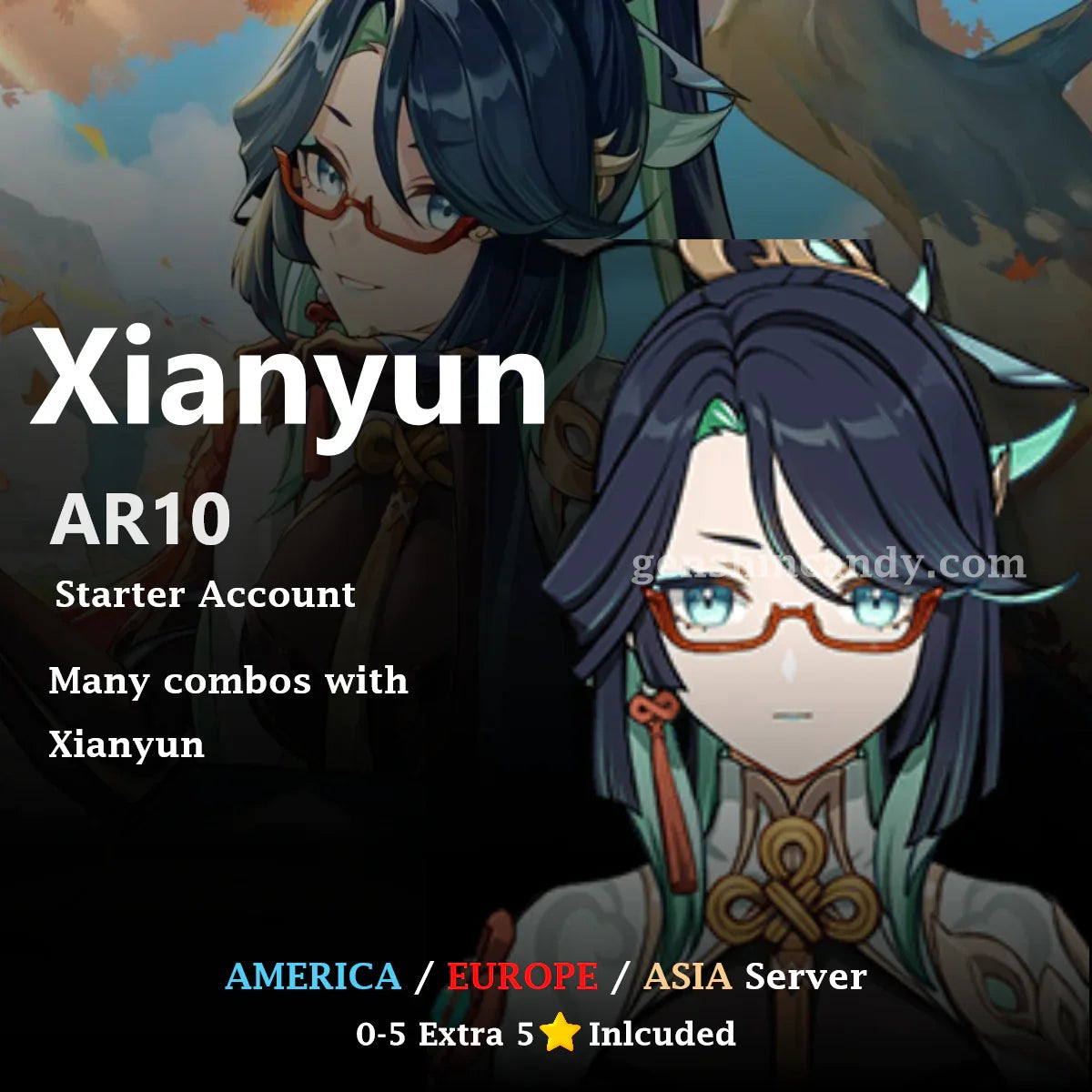 Xianyun Starter Account Genshin Impact Account - GenshinCandy