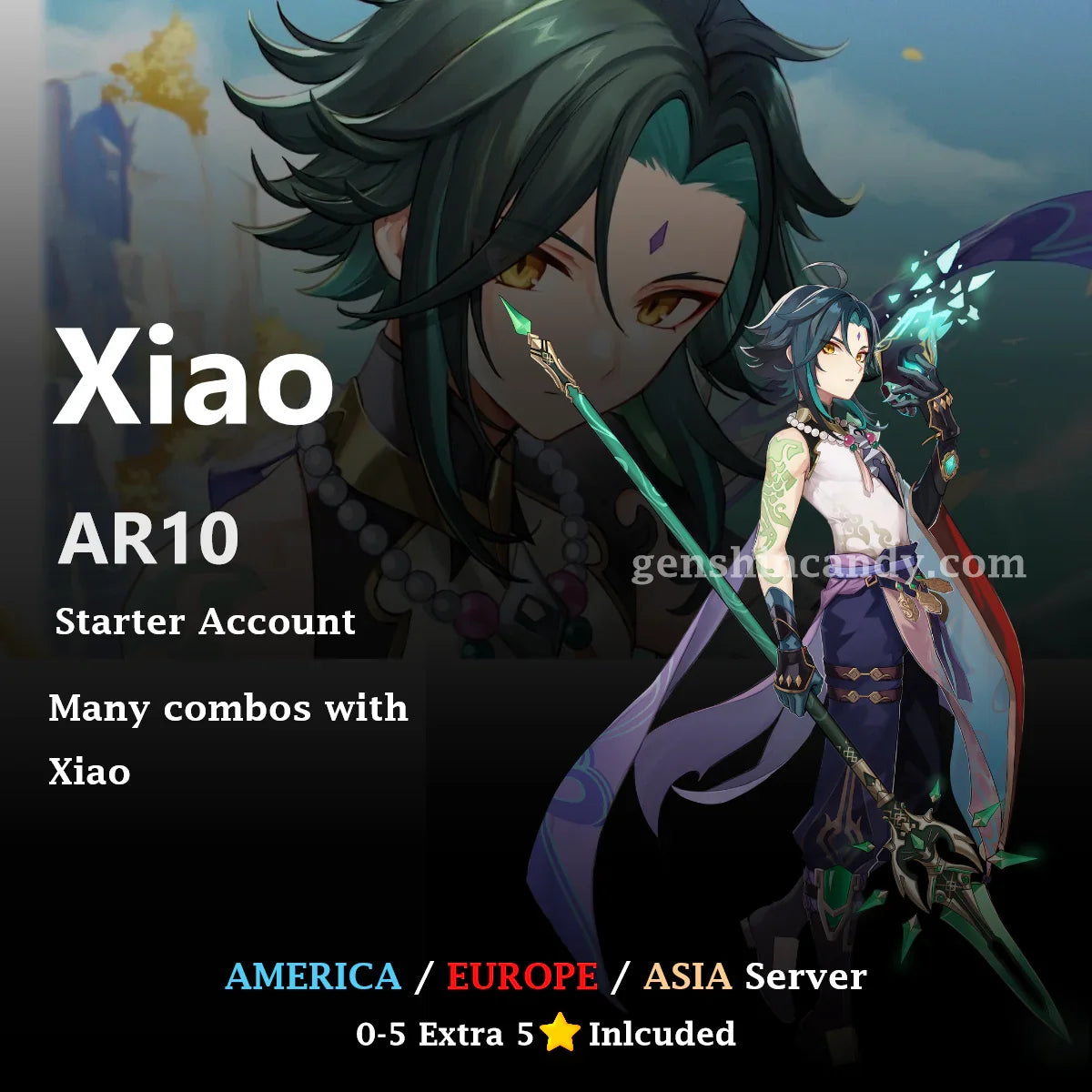 Xiao Starter Account Genshin Impact Account - GenshinCandy