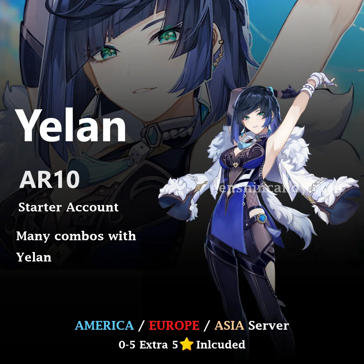 Yelan Starter Account Genshin Impact Account - GenshinCandy
