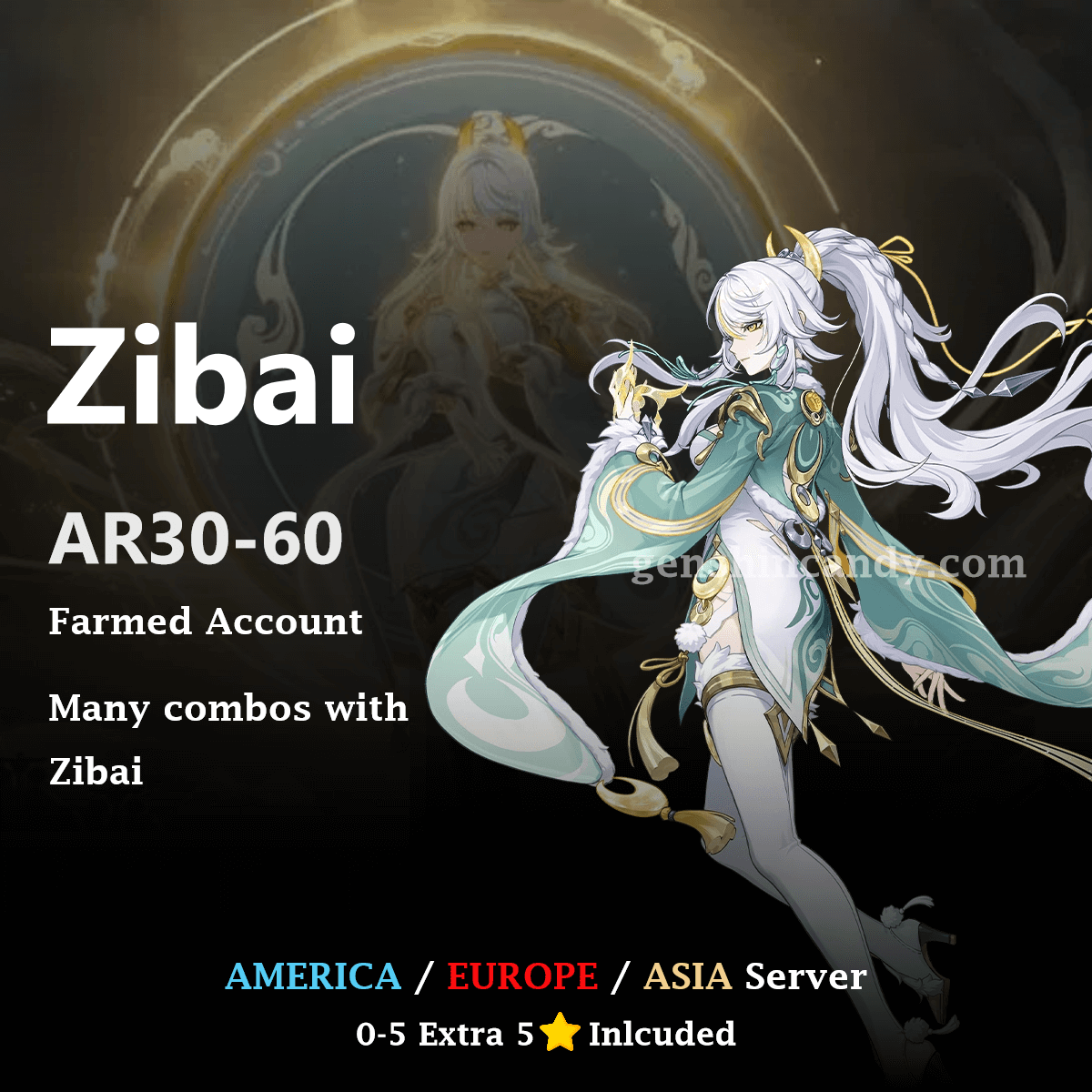 Zibai Midgame Account Genshin Impact Account