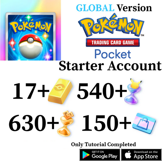 Pokémon TCG Pocket Account With Gold and Hourglass Pikachu Charizard Mewtwo