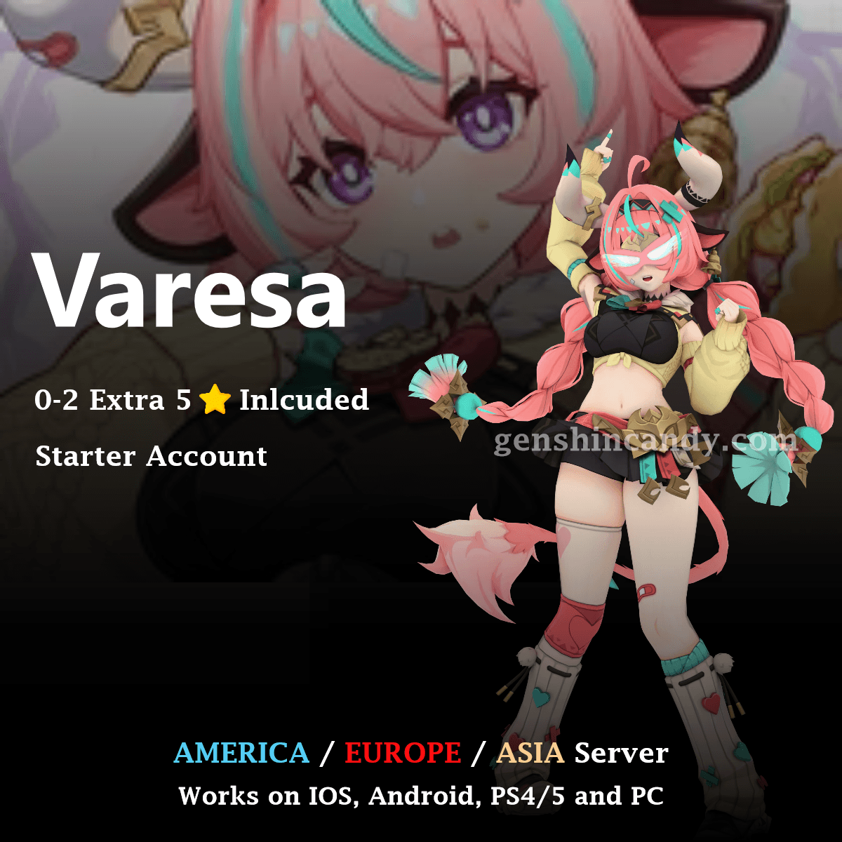 Varesa Account Genshin Starter Account - GenshinCandy