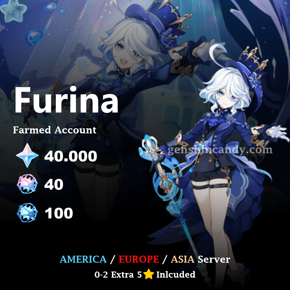 Furina Account Genshin Reroll Account - GenshinCandy