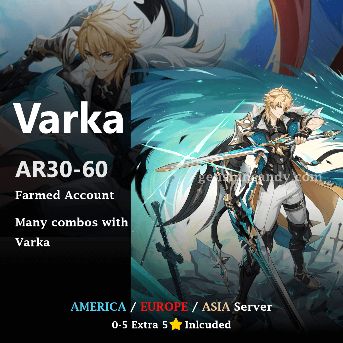 Varka Midgame Account Genshin Impact Account