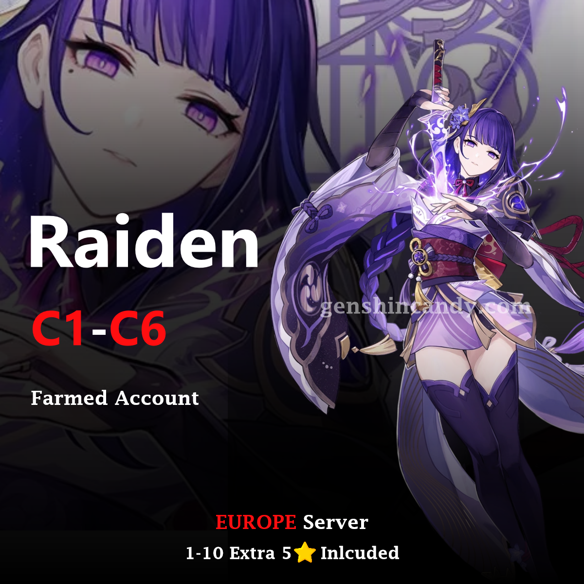 C6 Raiden Genshin Impact Account [EU]