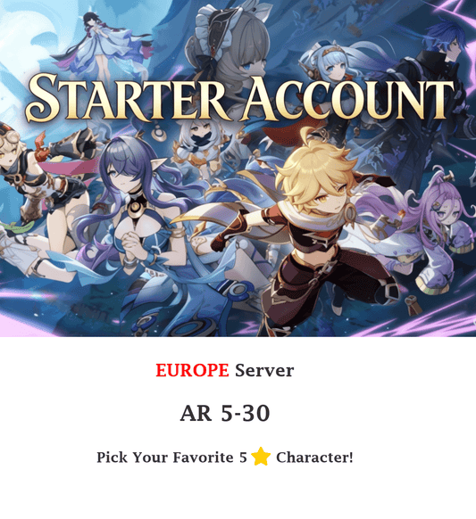 Genshin Impact Starter Account AR10 AR20 AR30 [Europe Server]