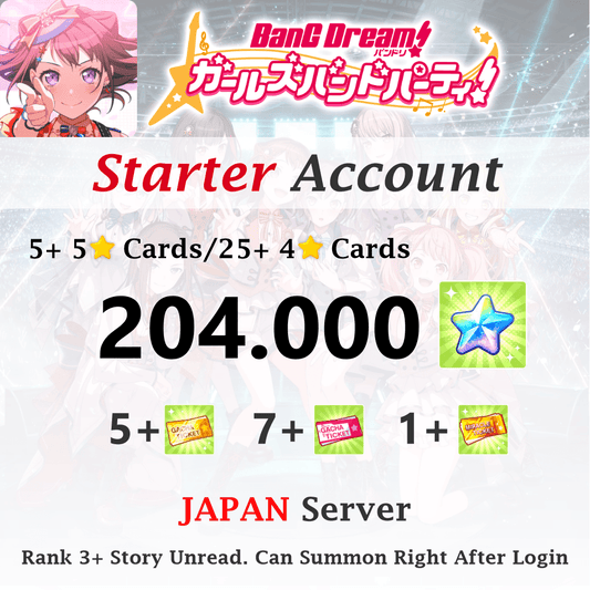 200000+ Stars BanG Dream Girls Band Party Bandori Starter Reroll Account [JAPAN] - GenshinCandy